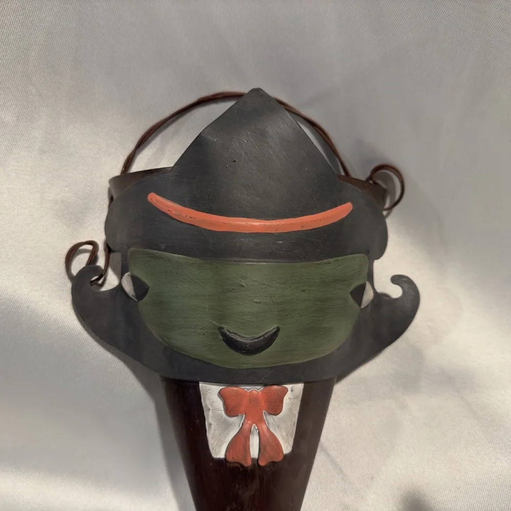 Vintage Metal Witch Wall Pocket Vase Halloween Decoration